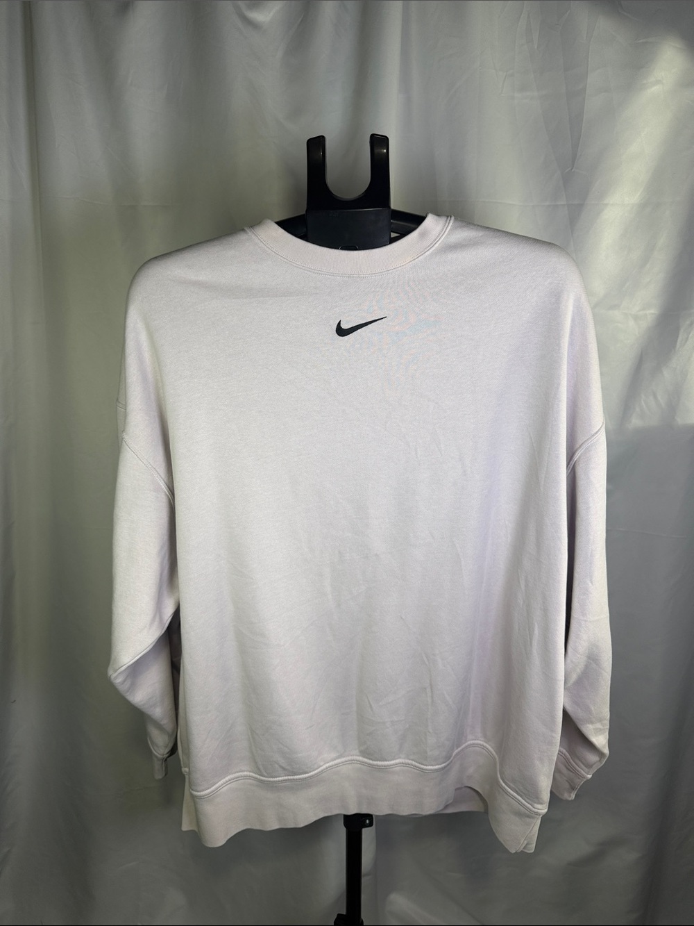 Nike Women's Crewneck Sweatshirt in Light Purple with Black Swoosh